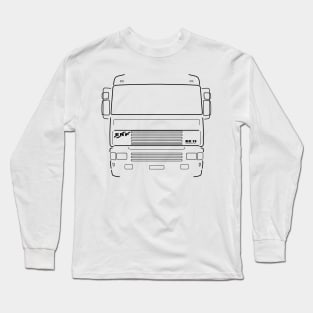 Classic 1990s ERF EC11 lorry black outline graphic Long Sleeve T-Shirt